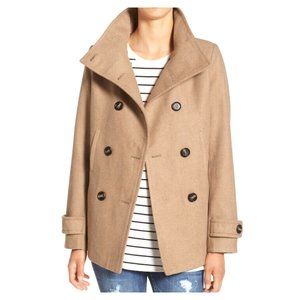 Camel Thread & Supply Double Breasted Peacoat - Size Medium